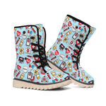 Colorful Medical Pattern Print Winter Boots