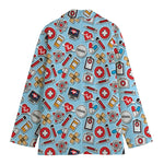 Colorful Medical Pattern Print Women's Blazer