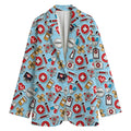 Colorful Medical Pattern Print Women's Cotton Blazer