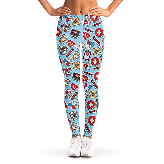 Colorful Medical Pattern Print Women's Leggings