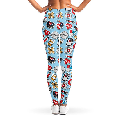 Colorful Medical Pattern Print Women's Leggings
