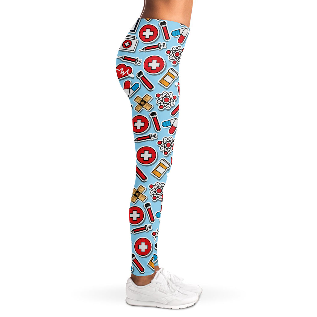 Colorful Medical Pattern Print Women's Leggings