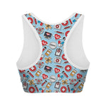 Colorful Medical Pattern Print Women's Sports Bra