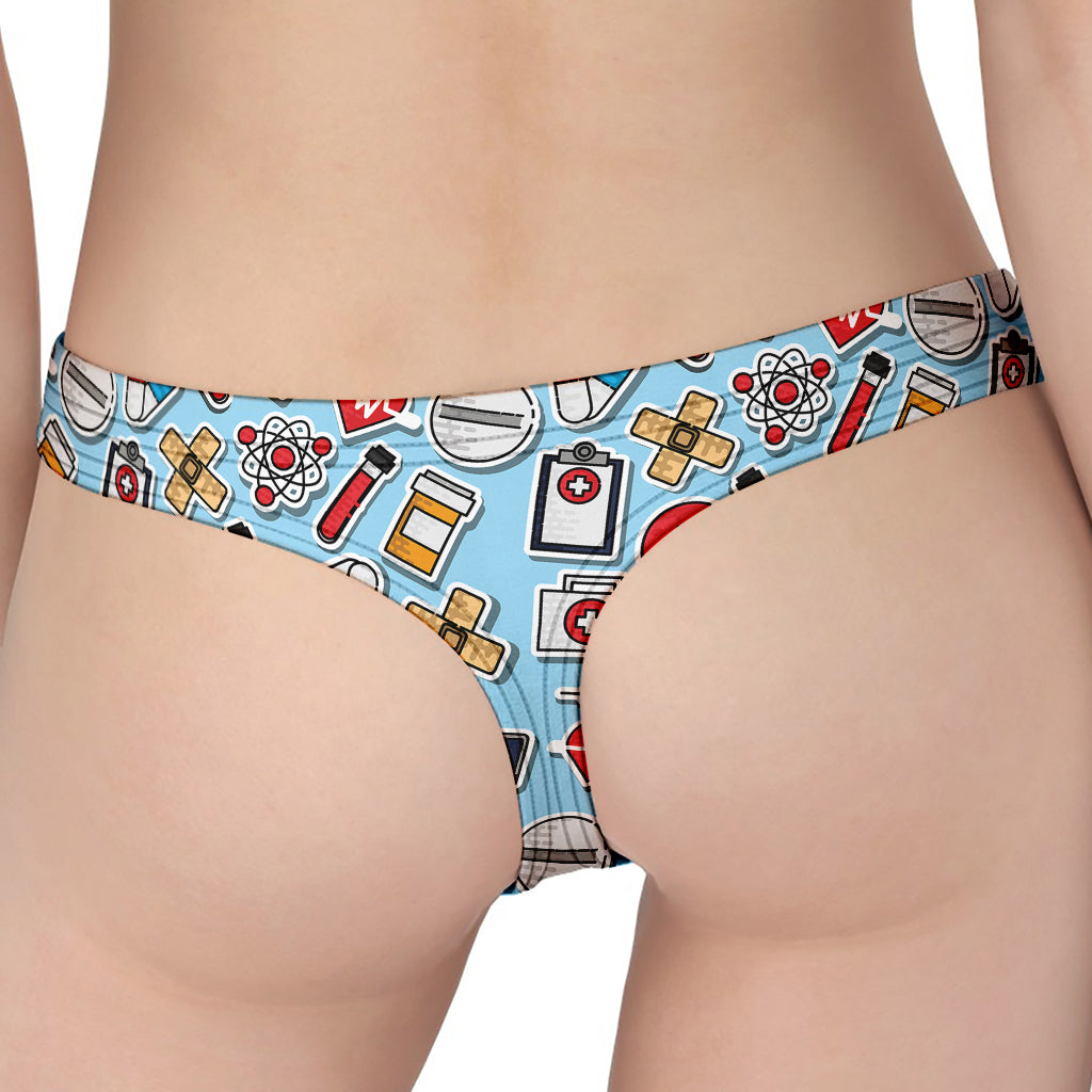Colorful Medical Pattern Print Women's Thong