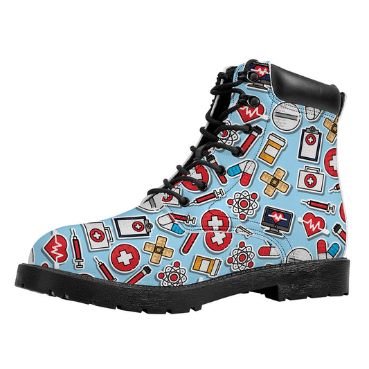 Colorful Medical Pattern Print Work Boots
