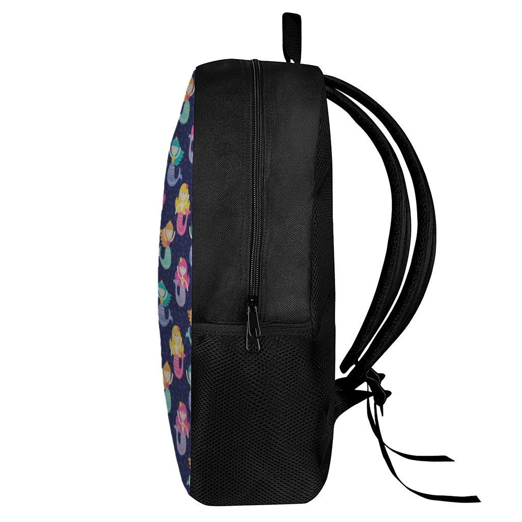 Colorful Mermaid Pattern Print 17 Inch Backpack