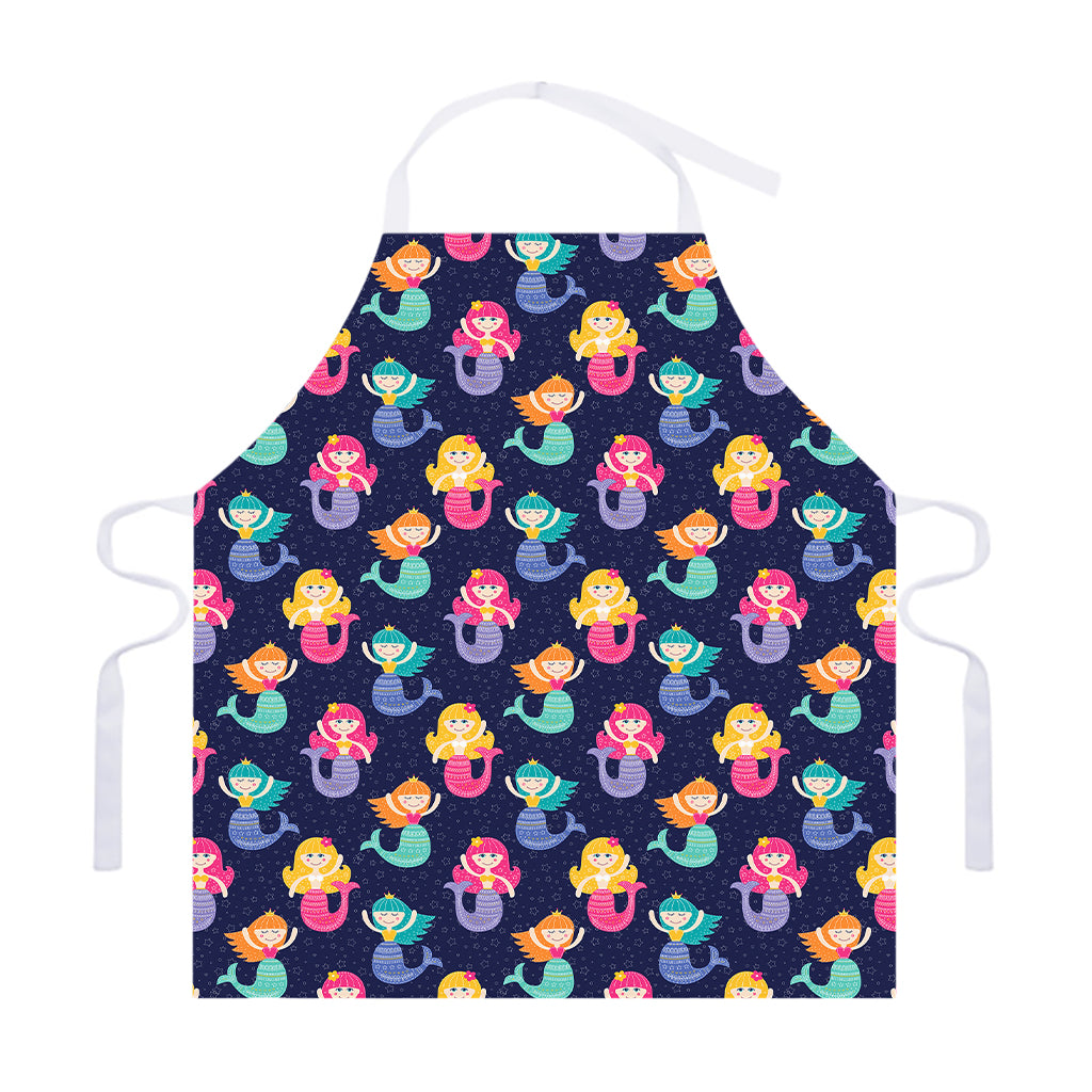 Colorful Mermaid Pattern Print Adjustable Apron