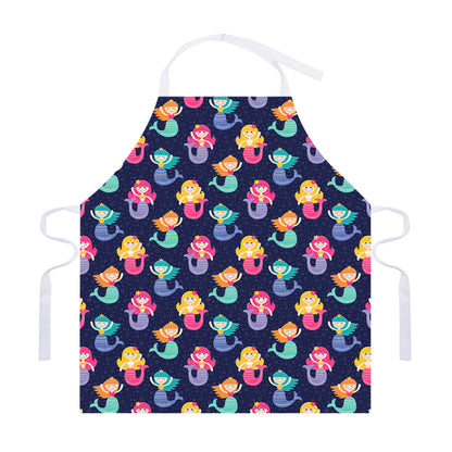 Colorful Mermaid Pattern Print Adjustable Apron