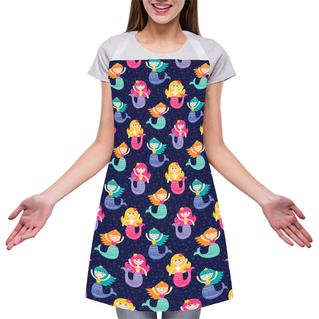 Colorful Mermaid Pattern Print Adjustable Apron