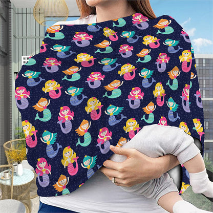 Colorful Mermaid Pattern Print Baby Seat Cover