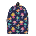 Colorful Mermaid Pattern Print School Backpack