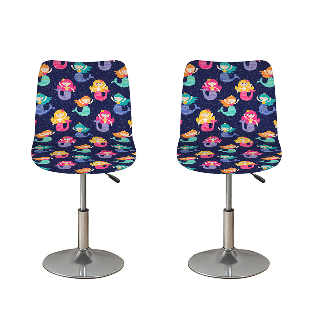 Colorful Mermaid Pattern Print Bar Stool Covers