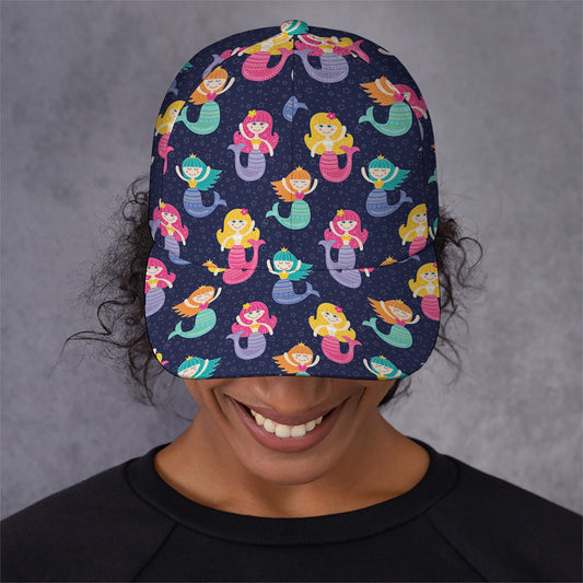 Colorful Mermaid Pattern Print Baseball Cap
