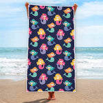 Colorful Mermaid Pattern Print Beach Towel