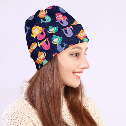 Colorful Mermaid Pattern Print Beanie