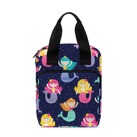 Colorful Mermaid Pattern Print Bible Tote Bag