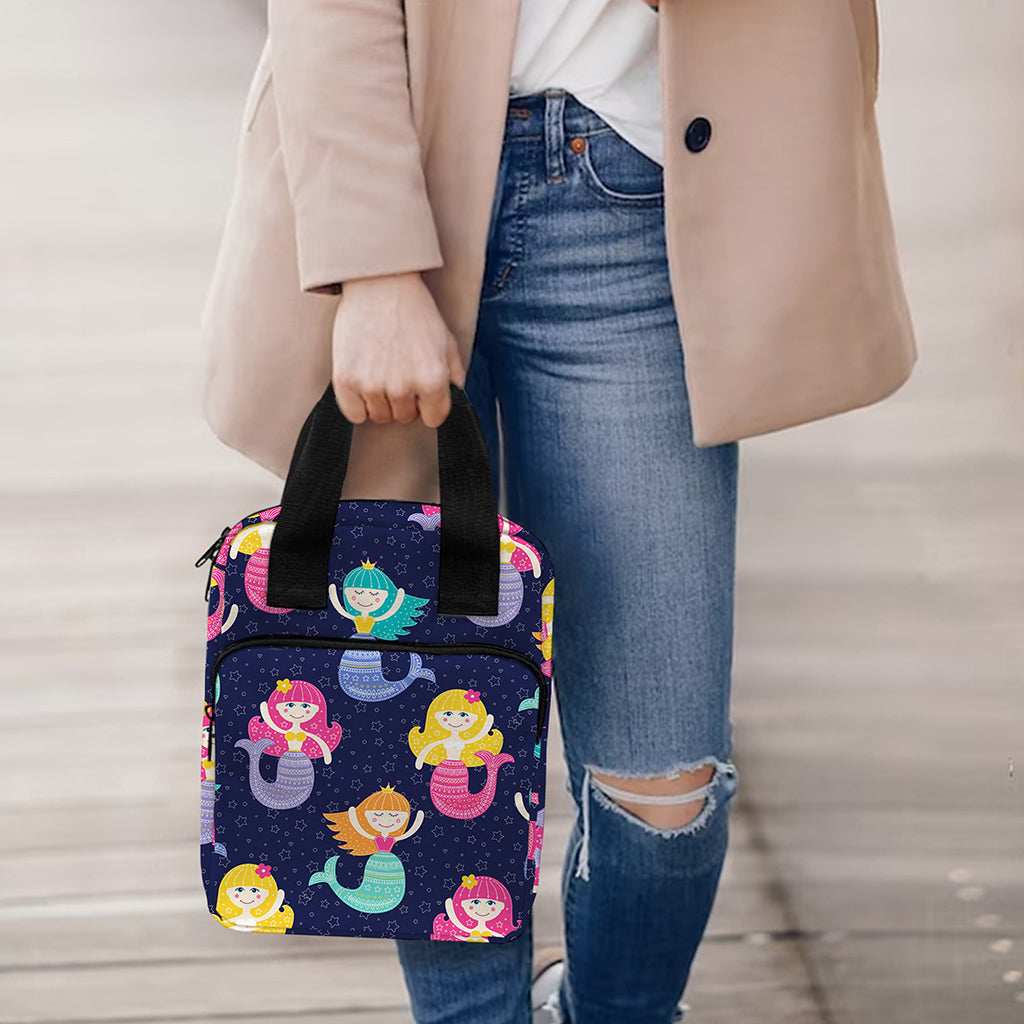Colorful Mermaid Pattern Print Bible Tote Bag