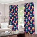 Colorful Mermaid Pattern Print Dimout Grommet Curtains