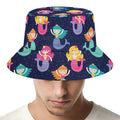 Colorful Mermaid Pattern Print Bucket Hat