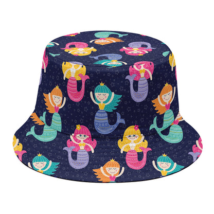 Colorful Mermaid Pattern Print Bucket Hat