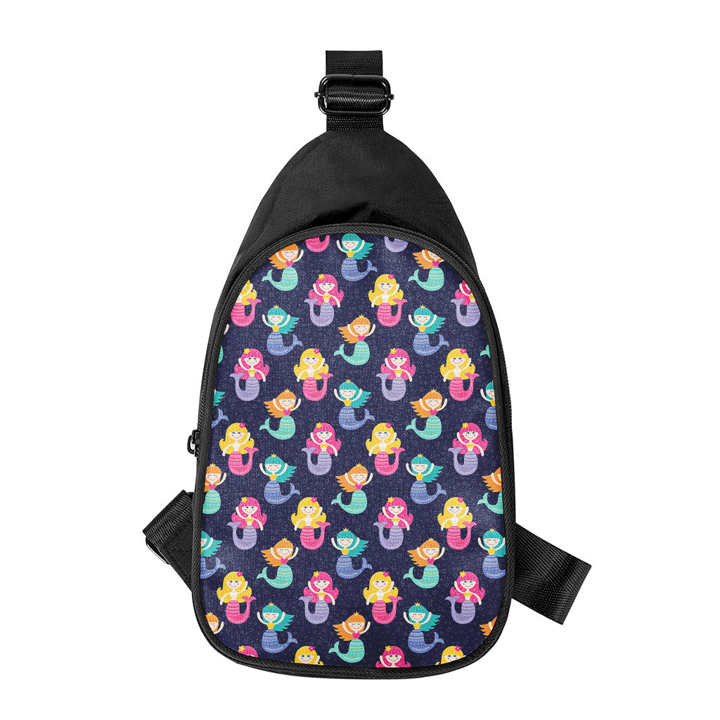 Colorful Mermaid Pattern Print Chest Bag