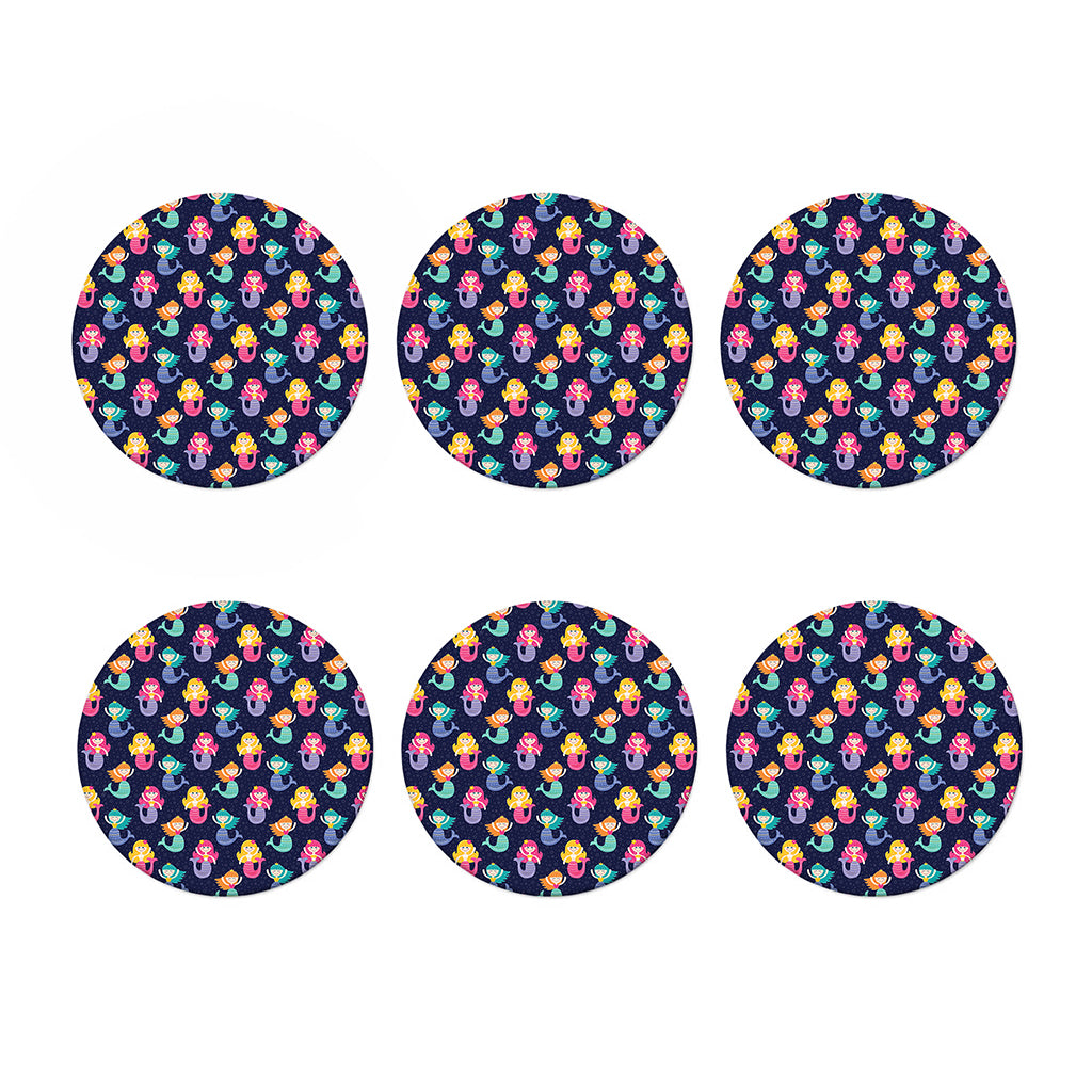 Colorful Mermaid Pattern Print Coaster Set