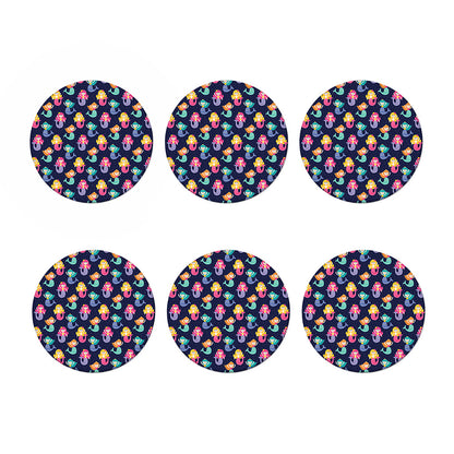 Colorful Mermaid Pattern Print Coaster Set