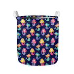 Colorful Mermaid Pattern Print Collapsible Laundry Basket