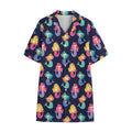 Colorful Mermaid Pattern Print Cotton Hawaiian Shirt