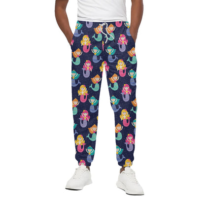 Colorful Mermaid Pattern Print Cotton Pants