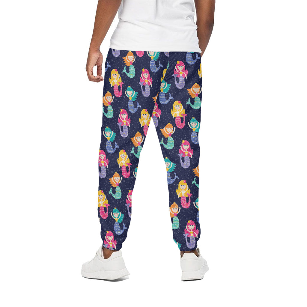 Colorful Mermaid Pattern Print Cotton Pants