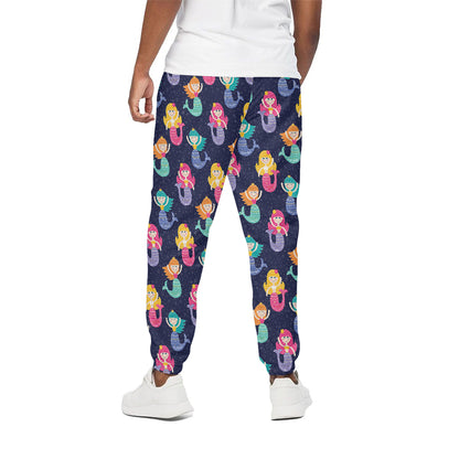 Colorful Mermaid Pattern Print Cotton Pants
