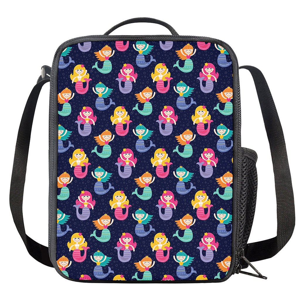 Colorful Mermaid Pattern Print Crossbody Lunch Bag