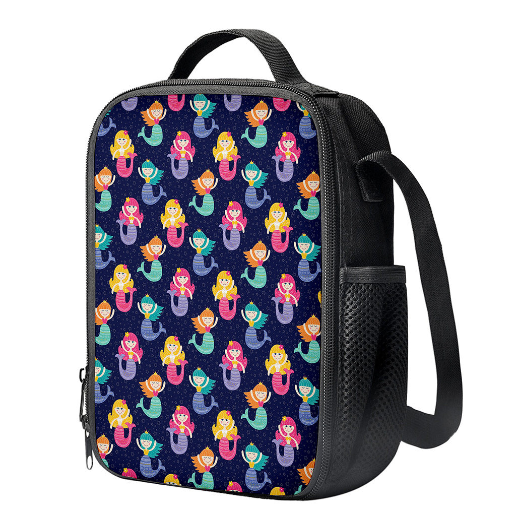 Colorful Mermaid Pattern Print Crossbody Lunch Bag