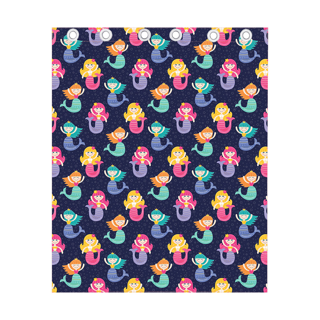 Colorful Mermaid Pattern Print Curtain