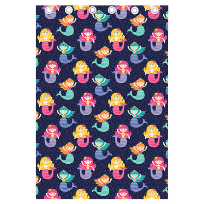 Colorful Mermaid Pattern Print Curtain