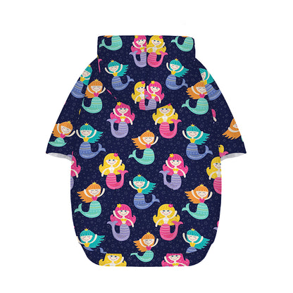 Colorful Mermaid Pattern Print Dog Zip Up Hoodie