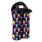 Colorful Mermaid Pattern Print Double Neoprene Wine Tote