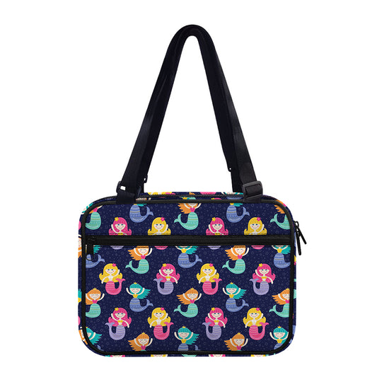 Colorful Mermaid Pattern Print Double Strap Bible Bag
