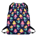 Colorful Mermaid Pattern Print Drawstring Backpack