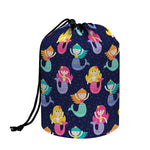 Colorful Mermaid Pattern Print Drawstring Makeup Bag