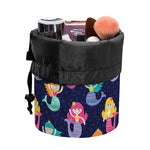 Colorful Mermaid Pattern Print Drawstring Makeup Bag