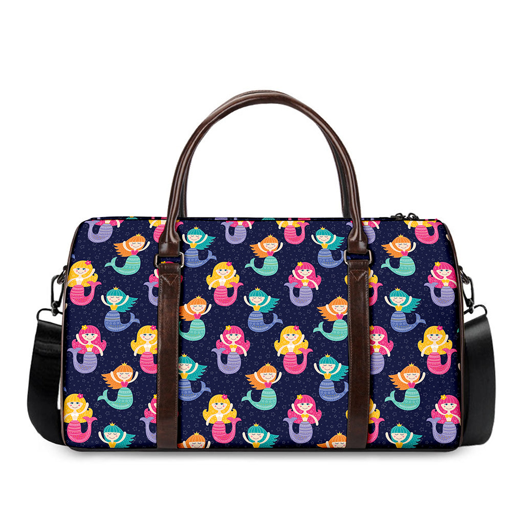 Colorful Mermaid Pattern Print Duffle Bag