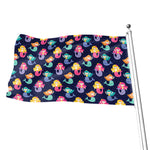 Colorful Mermaid Pattern Print Flag