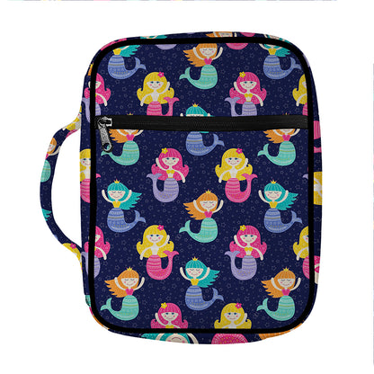 Colorful Mermaid Pattern Print Front Pocket Bible Bag