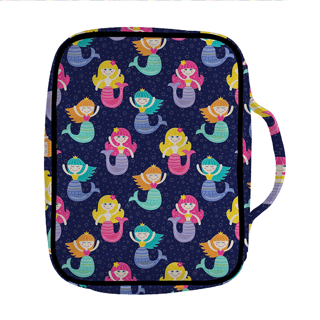 Colorful Mermaid Pattern Print Front Pocket Bible Bag