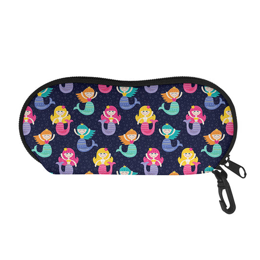 Colorful Mermaid Pattern Print Glasses Case