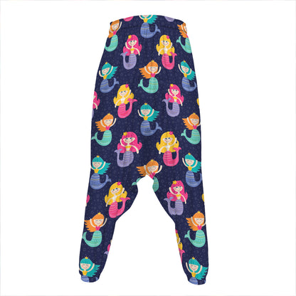 Colorful Mermaid Pattern Print Hammer Pants