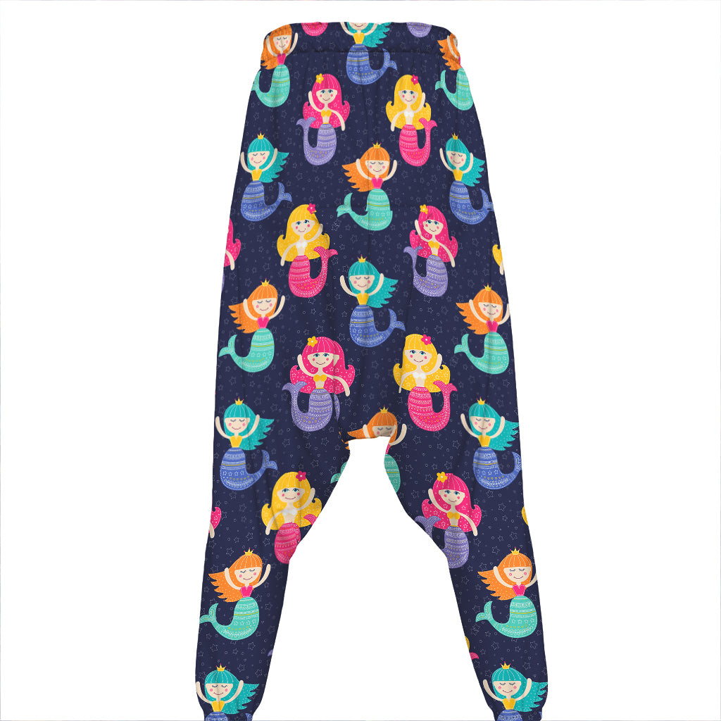 Colorful Mermaid Pattern Print Hammer Pants
