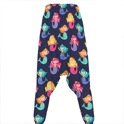 Colorful Mermaid Pattern Print Hammer Pants